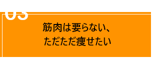 03筋肉は要らない、
                                ただただ痩せたい